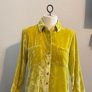 Anthropologie Pilcro Mara Relaxed Velvet Shirt